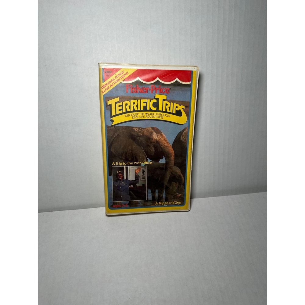Fisher Price Terrific Trips VHS Zoo Post Office 1987‎ Vintage Educational Video